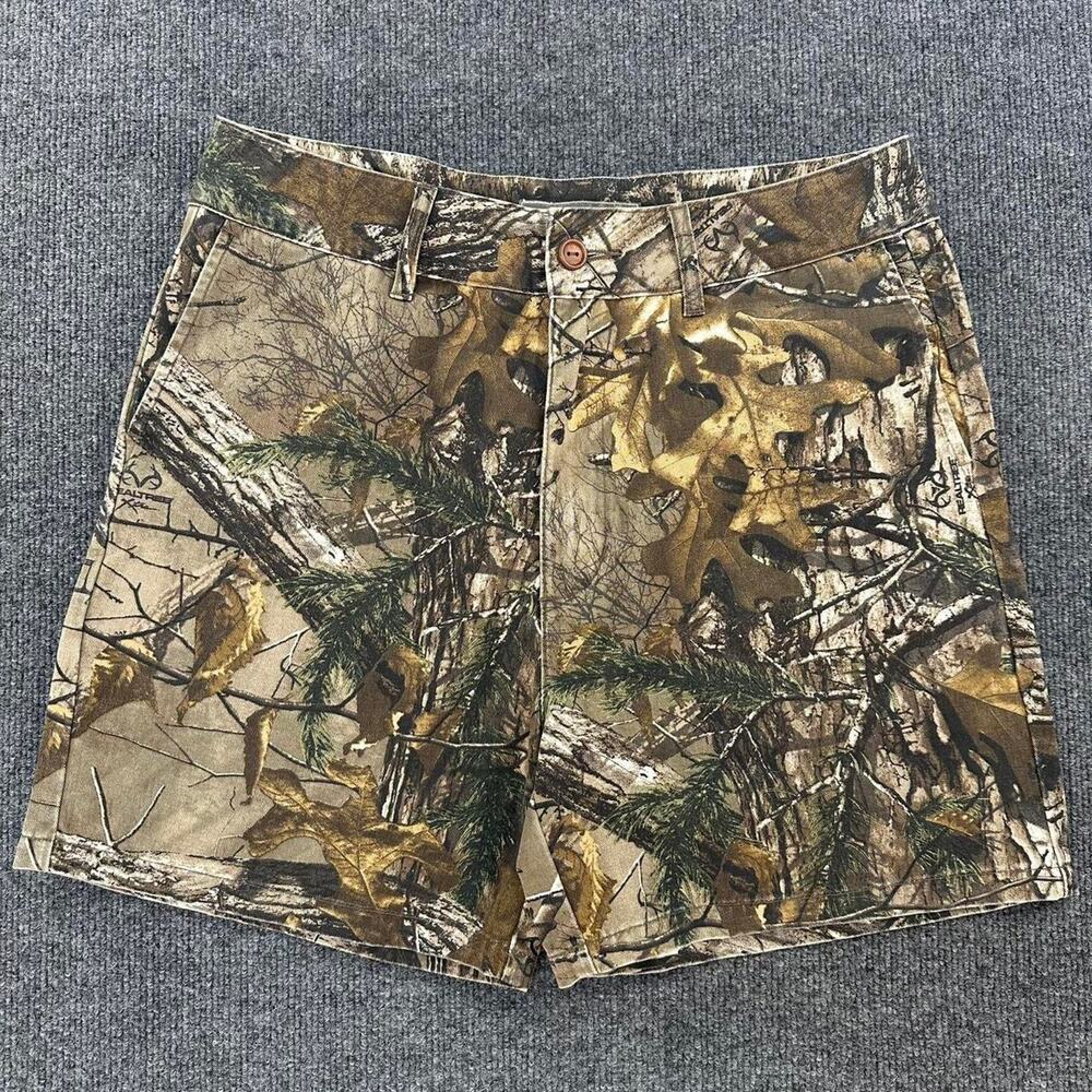 Students Golf Men’s Tahoe Real Tree Camo Twill Shorts Y2K Workwear Canvas 34
